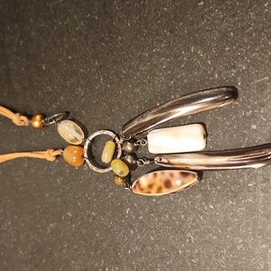 Bohemian Pendant Necklace with Suede Cord